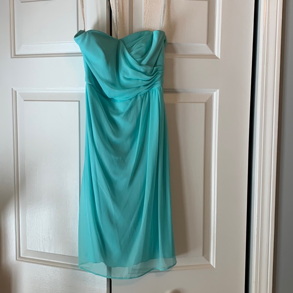 David’s bridal size 2 aqua colored dress